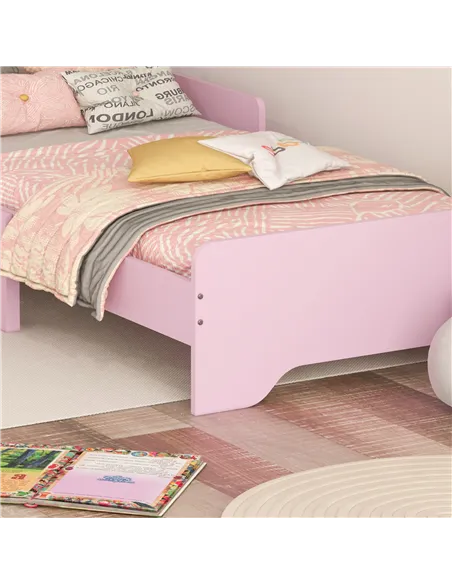 ZONEKIZ Wooden Kids Bedroom Furniture Set with Kids Dressing Table, Stool, Bed, for 3-6 Years, Cloud-Design