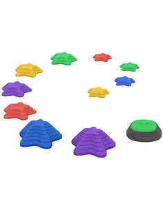 ZONEKIZ Kids Stepping Stones, 11 Pieces Balance River Stones for Obstacle Course, Stackable Non-Slip Starfish Shape, Sensory Pla
