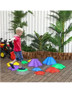 ZONEKIZ Kids Stepping Stones, 11 Pieces Balance River Stones for Obstacle Course, Stackable Non-Slip Starfish Shape, Sensory Pla 2