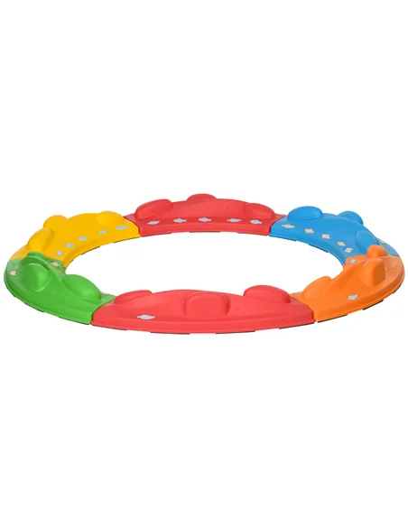 ZONEKIZ Kids Balance Beam, Kids 6 Pieces Stepping Stones Obstacle Course, for Ages 3-8 Years - Multicoloured