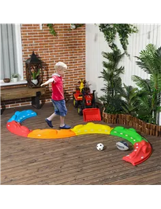ZONEKIZ Kids Balance Beam, Kids 6 Pieces Stepping Stones Obstacle Course, for Ages 3-8 Years - Multicoloured 2