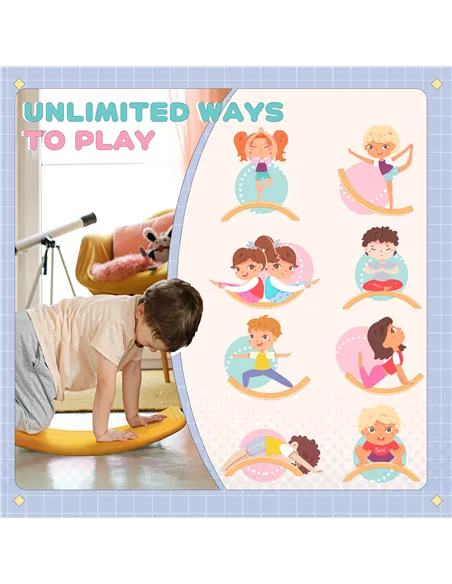ZONEKIZ Balance Board Kids Wobble Board, Stepping Stone, Montessori Toy for Children, Nursery Toy, for Ages 3-6 Years, 82 x 27.5