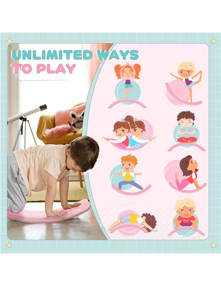 ZONEKIZ Balance Board, Kids Wobble board, for Ages 3-6 Years - Pink