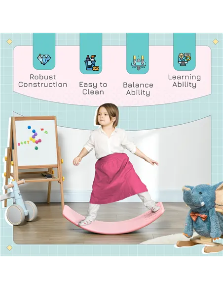ZONEKIZ Balance Board, Kids Wobble board, for Ages 3-6 Years - Pink