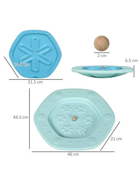 ZONEKIZ Two-In-One Balance Board, Kids Wobble Board with Ball - Blue