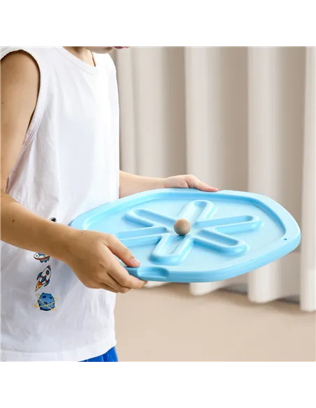 ZONEKIZ Two-In-One Balance Board, Kids Wobble Board with Ball - Blue