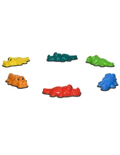 ZONEKIZ 6PCs Kids Stepping Stones, Crocodile-Designed Sensory Toys, with Anti-Slip Edge Balance River Stones