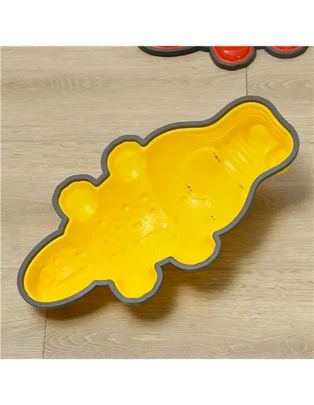 ZONEKIZ 6PCs Kids Stepping Stones, Crocodile-Designed Sensory Toys, with Anti-Slip Edge Balance River Stones