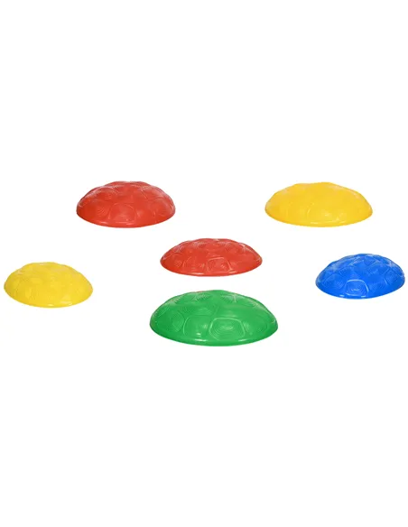 ZONEKIZ Six-Piece Kids Stepping Stones, with Non-Slip Mats, Balance River Stones