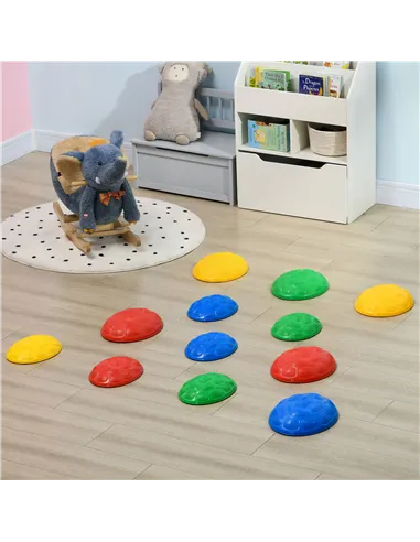 ZONEKIZ Eight-Piece Kids Stepping Stones, with Non-Slip Mats, Balance River Stones