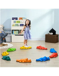 ZONEKIZ 9PCs Kids Stepping Stones, Crocodile-Designed Sensory Toys, with Anti-Slip Edge Balance River Stones 2