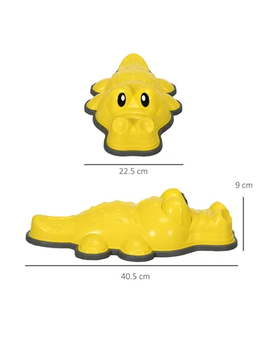 ZONEKIZ 9PCs Kids Stepping Stones, Crocodile-Designed Sensory Toys, with Anti-Slip Edge Balance River Stones