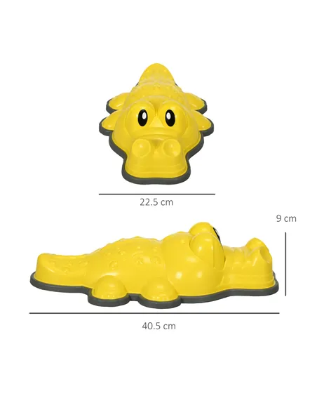 ZONEKIZ 9PCs Kids Stepping Stones, Crocodile-Designed Sensory Toys, with Anti-Slip Edge Balance River Stones