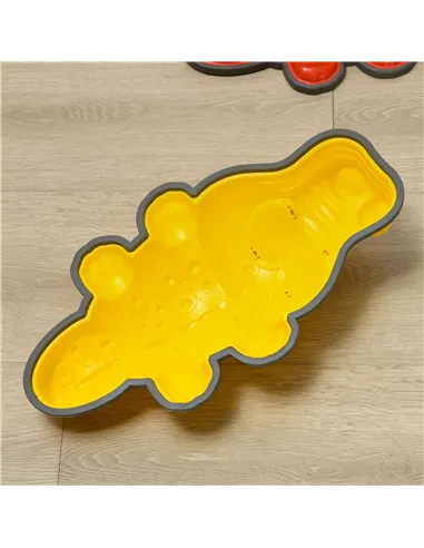 ZONEKIZ 9PCs Kids Stepping Stones, Crocodile-Designed Sensory Toys, with Anti-Slip Edge Balance River Stones