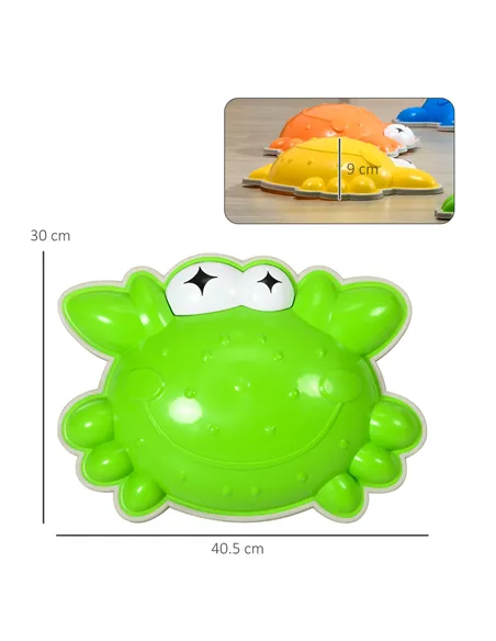 ZONEKIZ 6PCs Kids Stepping Stones w/ TPE Anti-Slip Edge, Crab-Designed Balance River Stones, Obstacle Courses, Stackable