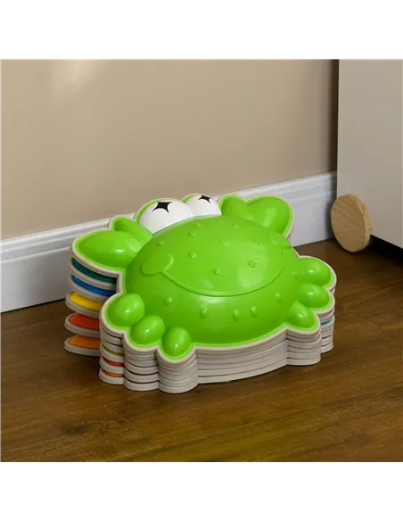 ZONEKIZ 6PCs Kids Stepping Stones w/ TPE Anti-Slip Edge, Crab-Designed Balance River Stones, Obstacle Courses, Stackable