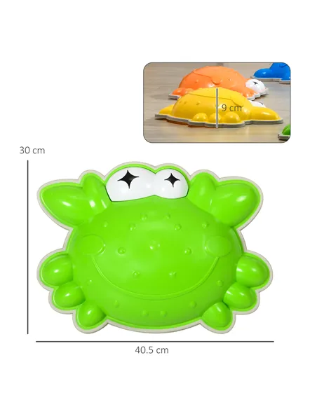 ZONEKIZ 9PCs Kids Stepping Stones with TPE Anti-Slip Edge, Crab-Designed Balance River Stones, Obstacle Courses, Stackable