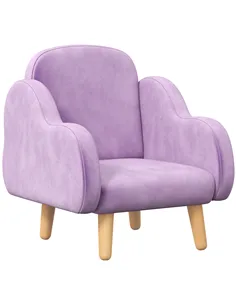 ZONEKIZ Kids Armchair Toddler Sofa Children Chair with Arm Rest, Wooden Frame, Velvet, PP Legs, Cloud Shape, for Ages 1.5-3 Year