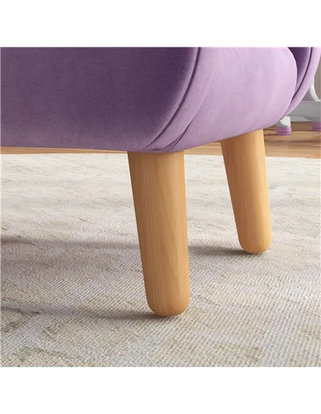 ZONEKIZ Kids Armchair Toddler Sofa Children Chair with Arm Rest, Wooden Frame, Velvet, PP Legs, Cloud Shape, for Ages 1.5-3 Year