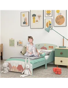 ZONEKIZ Toddler Bed Frame, Kids Bedroom Furniture for Ages 3-6 Years, Green 2