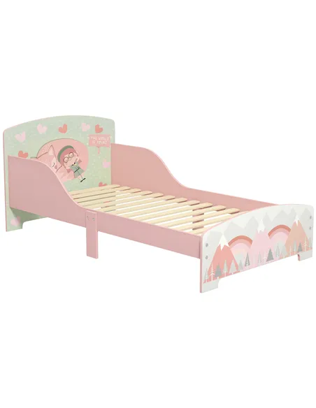 ZONEKIZ Toddler Bed Frame, Kids Bedroom Furniture for Ages 3-6 Years, Pink