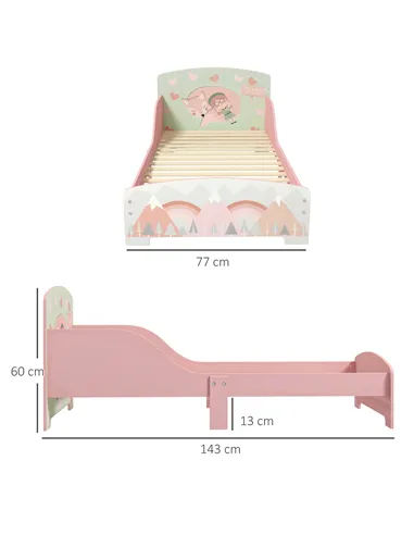 ZONEKIZ Toddler Bed Frame, Kids Bedroom Furniture for Ages 3-6 Years, Pink