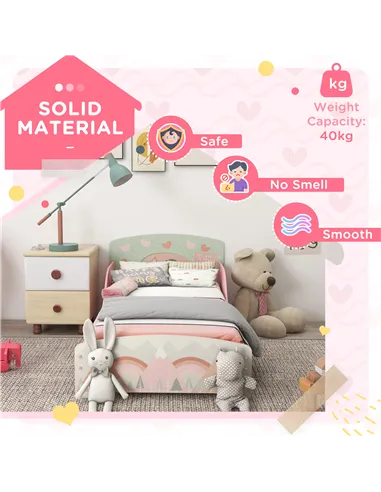 ZONEKIZ Toddler Bed Frame, Kids Bedroom Furniture for Ages 3-6 Years, Pink