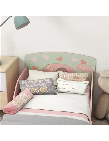 ZONEKIZ Toddler Bed Frame, Kids Bedroom Furniture for Ages 3-6 Years, Pink