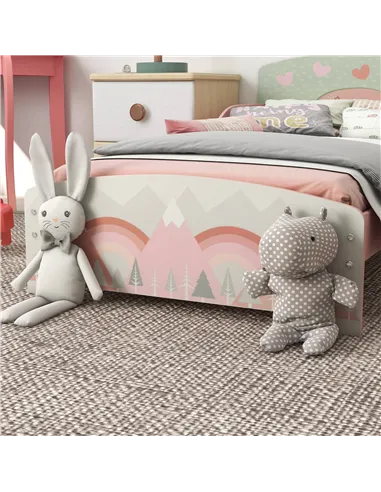 ZONEKIZ Toddler Bed Frame, Kids Bedroom Furniture for Ages 3-6 Years, Pink