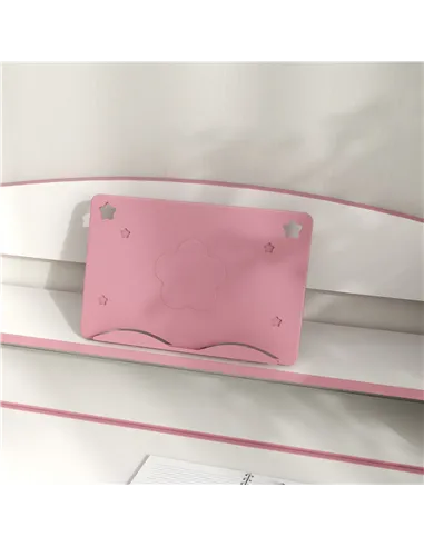 ZONEKIZ Height Adjustable Kids Study Table and Chair Set, with Drawer, Storage Shelf, 80 x 54.5 x 104 cm, Pink