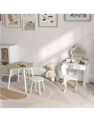 ZONEKIZ 5 PCs Kids Furniture Set Flower Design for 3-5 Years