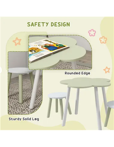 ZONEKIZ 5 PCs Kids Furniture Set Flower Design for 3-5 Years
