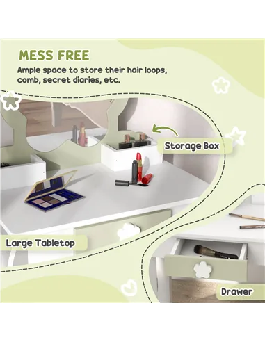 ZONEKIZ 5 PCs Kids Furniture Set Flower Design for 3-5 Years