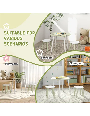 ZONEKIZ 5 PCs Kids Furniture Set Flower Design for 3-5 Years