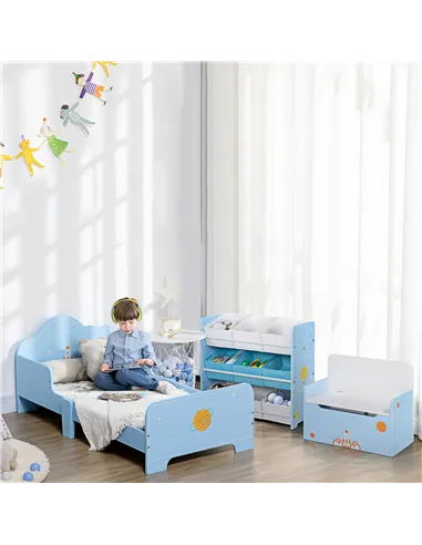 ZONEKIZ Kids Storage Rack, with Nine Removable Baskets, for Nursery, Bedroom, Playroom - Blue