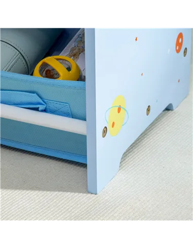 ZONEKIZ Kids Storage Rack, with Nine Removable Baskets, for Nursery, Bedroom, Playroom - Blue