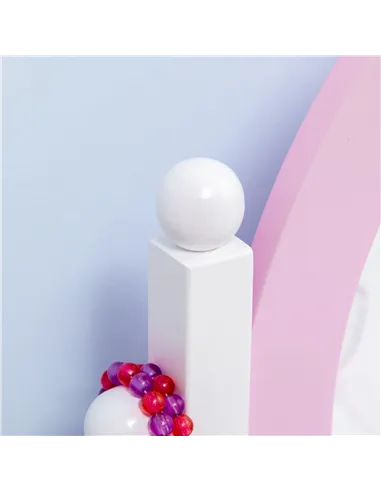 ZONEKIZ Kids Dressing Table Set, with Mirror, Stool, for Ages 3-6 Years - Pink