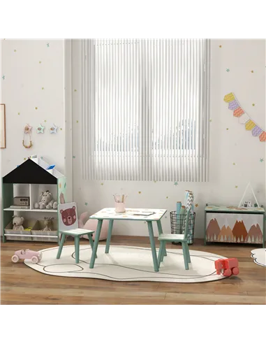 ZONEKIZ Toy Box, Kids Storage Chest, with Lid, Safety Hinge - Green