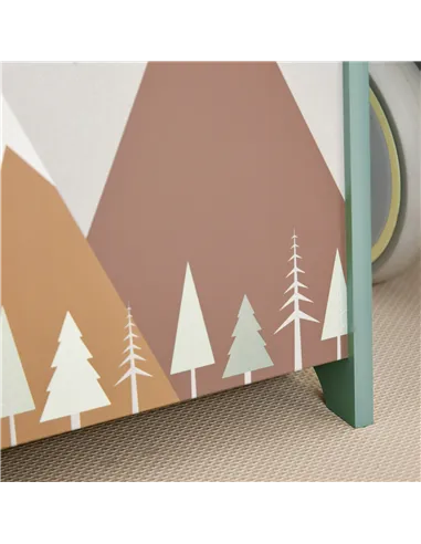 ZONEKIZ Toy Box, Kids Storage Chest, with Lid, Safety Hinge - Green