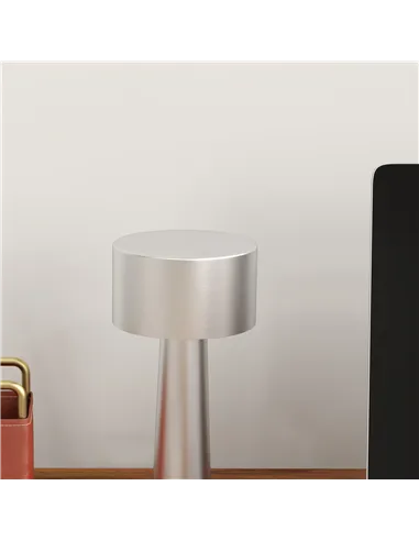 2 Pack Cordless Table Lamp, Touch LED Desk Lamp with Rechargeable Battery, 3 Colour, for Bedroom Living Room, Silver