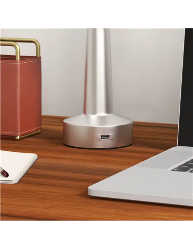 2 Pack Cordless Table Lamp, Touch LED Desk Lamp with Rechargeable Battery, 3 Colour, for Bedroom Living Room, Silver