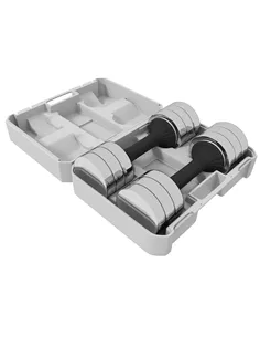 SPORTNOW Adjustable Dumbbells Weights Set with Storage Box, 10kg x 2