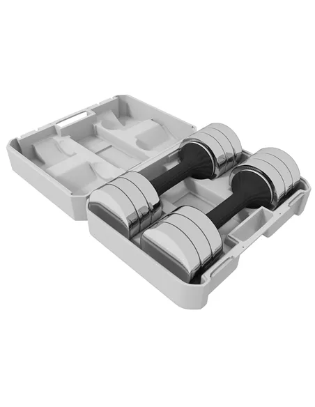 SPORTNOW Adjustable Dumbbells Weights Set with Storage Box, 10kg x 2