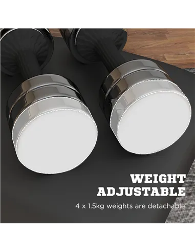 SPORTNOW Adjustable Dumbbells Weights Set with Storage Box, 10kg x 2