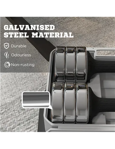 SPORTNOW Adjustable Dumbbells Weights Set with Storage Box, 10kg x 2