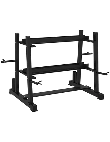 SPORTNOW 3-Tier Dumbbell Rack, Versatile Weight Rack with 4 Weight Rods for Dumbbells, Kettlebells and Plates (Rack Only)