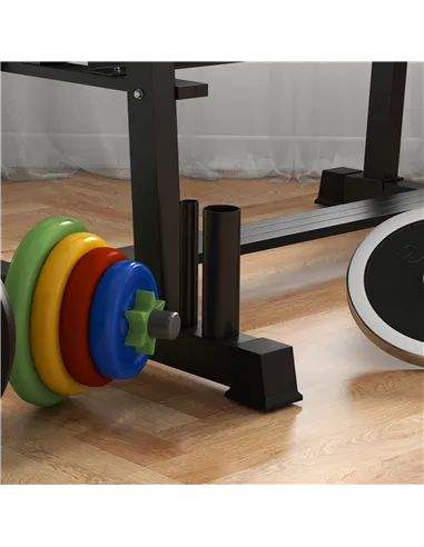 SPORTNOW 3-Tier Dumbbell Rack, Versatile Weight Rack with 4 Weight Rods for Dumbbells, Kettlebells and Plates (Rack Only)