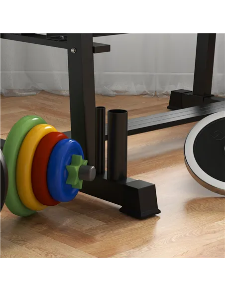 SPORTNOW 3-Tier Dumbbell Rack, Versatile Weight Rack with 4 Weight Rods for Dumbbells, Kettlebells and Plates (Rack Only)