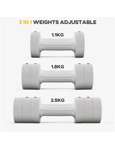 SPORTNOW Dumbbells Set, Adjustable Weights for Women Men Home Gym Workout, 2.5KG x 2