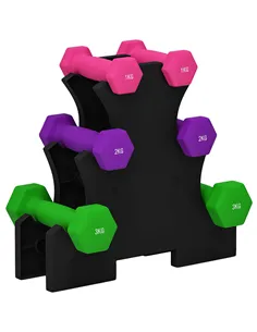 SPORTNOW 2 x 1kg, 2 x 2kg, 2 x 3kg Dumbbells Set with Dumbbell Rack, Hand Weights for Home Gym Training